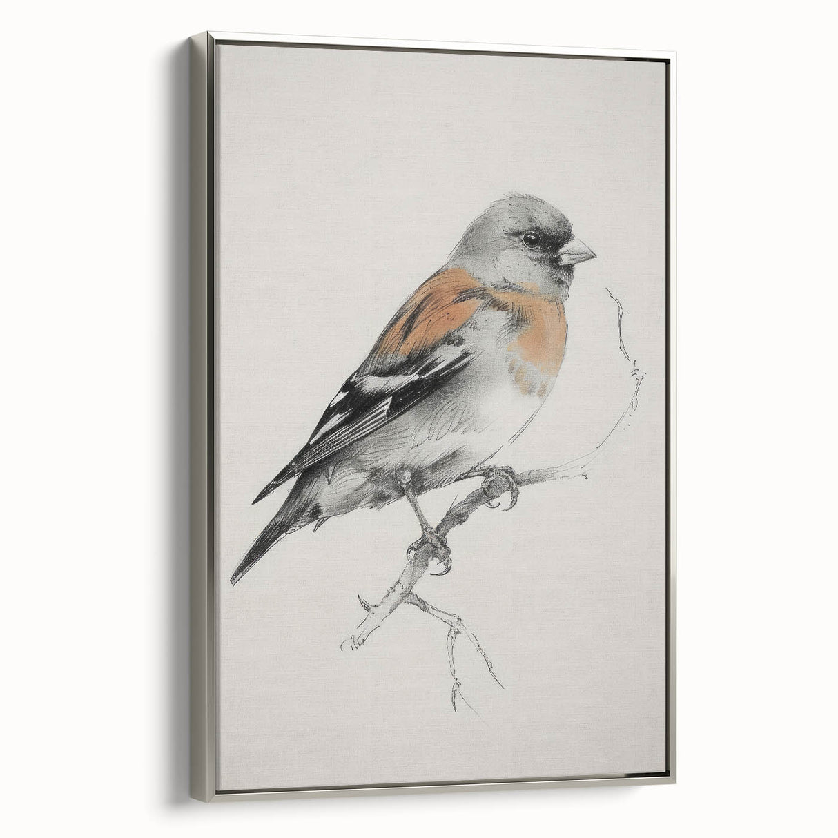 Framed canvas artwork depicting a vibrant animal design with a silver frame, showcasing intricate details and rich colors, perfect for enhancing home decor.