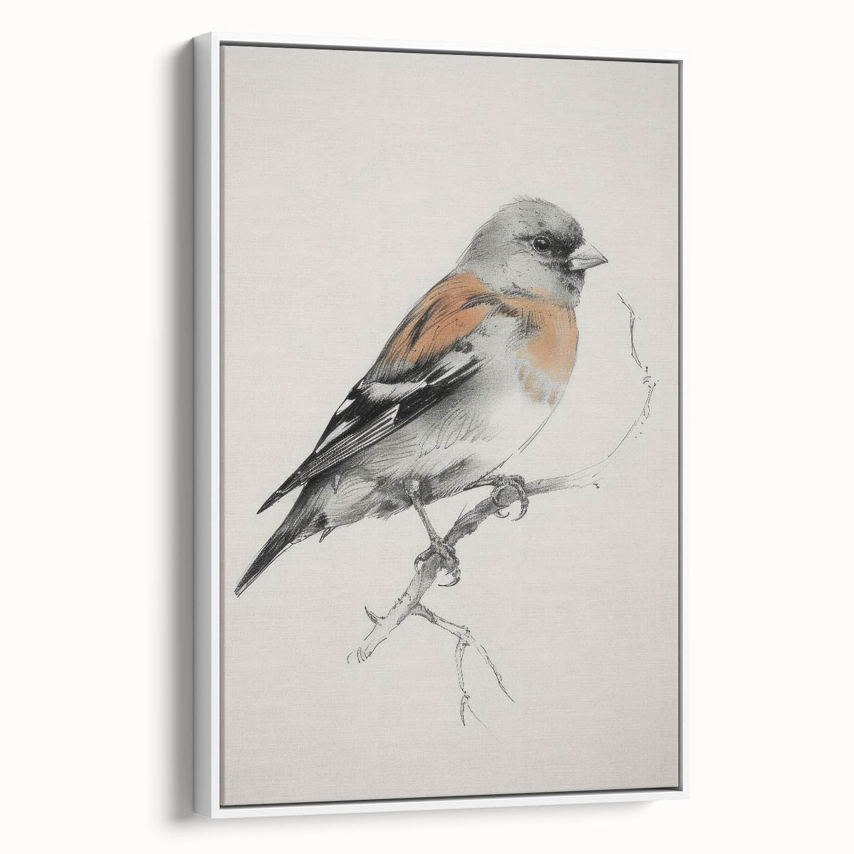 Framed canvas artwork showcasing a vibrant animal design, presented in a sleek white frame. Ideal for modern decor, this piece enhances any living space with its captivating colors and intricate details.