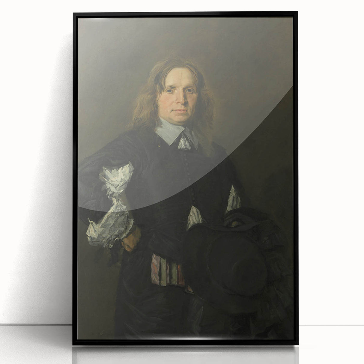 Classic Baroque Portrait - Gentleman in Elegant Dark Attire with Hat