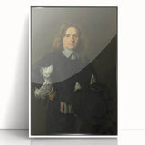 Classic Baroque Portrait - Gentleman in Elegant Dark Attire with Hat