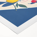 Art deco poster featuring a stylized cocktail, in muted pastel hues, printed on rolled canvas.