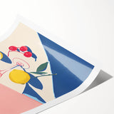 Extra large wall art featuring black line art flowers on white, rolled print, suited for large living room decor.