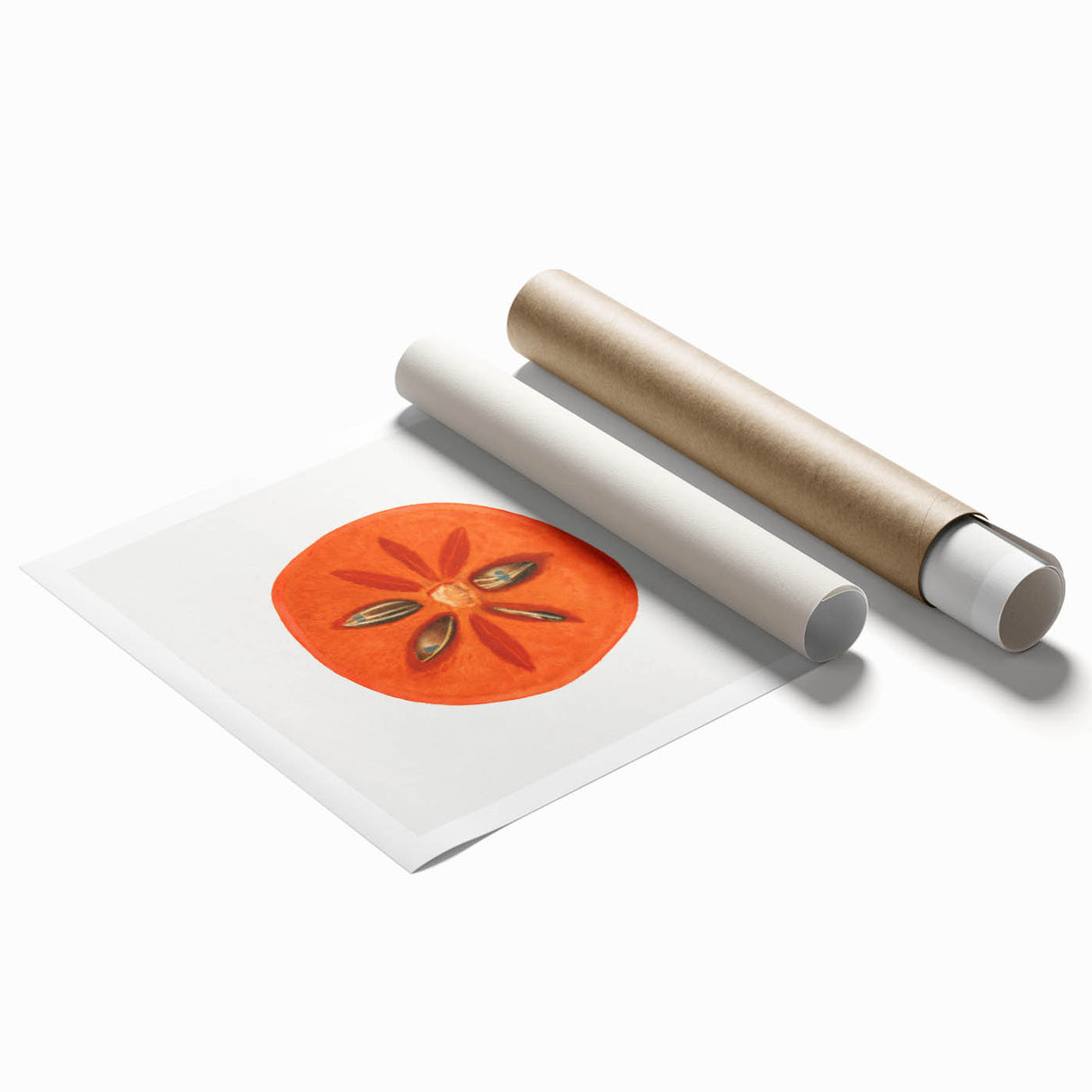 Extra large rolled print featuring an assortment of vibrant, colorful fruits.