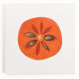 Black and white canvas featuring an assortment of fruits, perfect for kitchen wall art.