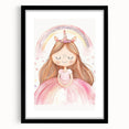 Unicorn Girl Watercolor Print - Playroom Wall Art