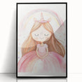 Unicorn Girl Watercolor Print - Playroom Wall Art