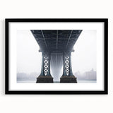 Black landscape bridge frame with a mat, showcasing a front view that highlights its sleek design and elegant finish, perfect for enhancing artwork displays.