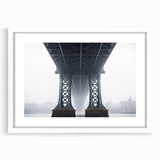 Landscape bridge frame with a white mat, showcasing a minimalist design that enhances the artwork's natural beauty, perfect for modern home decor or office settings.