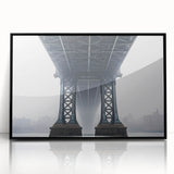 Framed acrylic artwork depicting a serene landscape with a bridge, showcasing vibrant colors and intricate details, perfect for enhancing home decor.