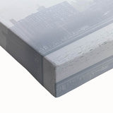 Close-up of a stretched canvas showcasing a vibrant landscape bridge artwork, emphasizing rich colors and textured details, ideal for home decor enthusiasts.