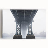 Landscape canvas print showcasing a serene bridge scene over a tranquil river, featuring vibrant colors and intricate details, perfect for home decor enhancement.