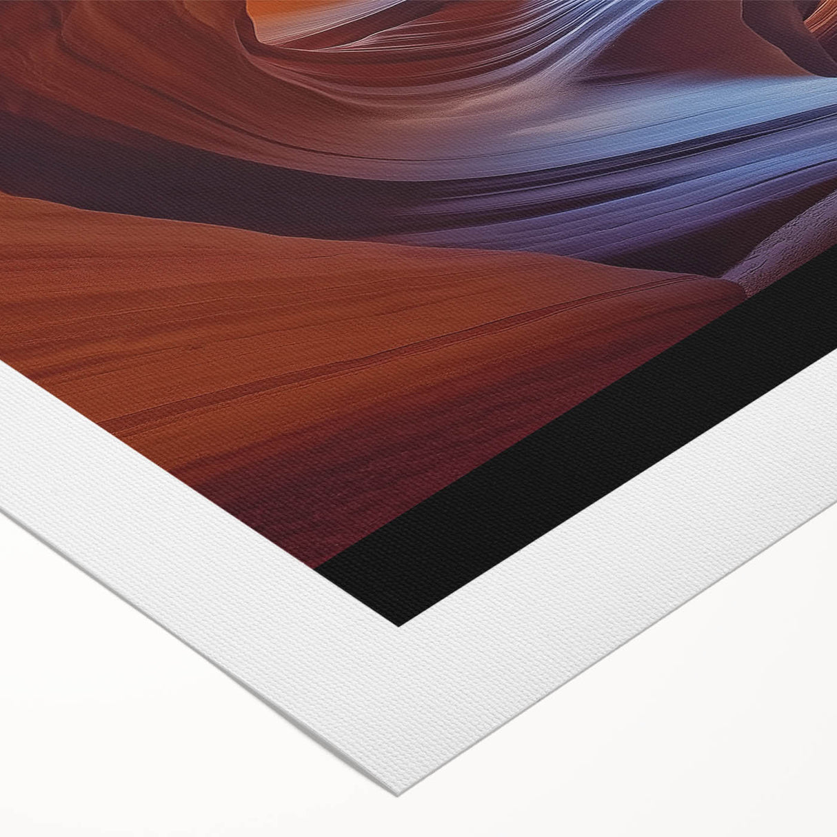 Rolled canvas showcasing a stunning landscape of canyons with rich colors and intricate details, ideal for home decor and art enthusiasts, packaged securely for delivery.