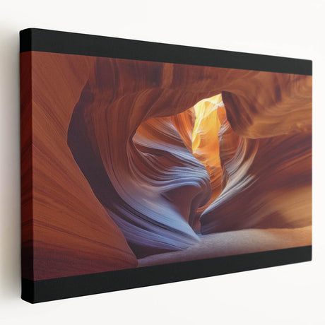 Stretched canvas artwork depicting a vibrant landscape of canyons in warm hues, showcasing intricate details and textures, perfect for enhancing home decor.