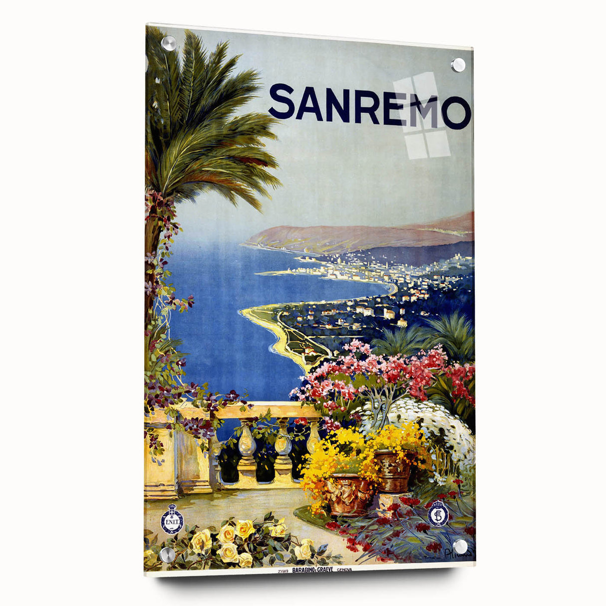 Retro Sanremo Travel Poster – Vintage Italian Riviera Art