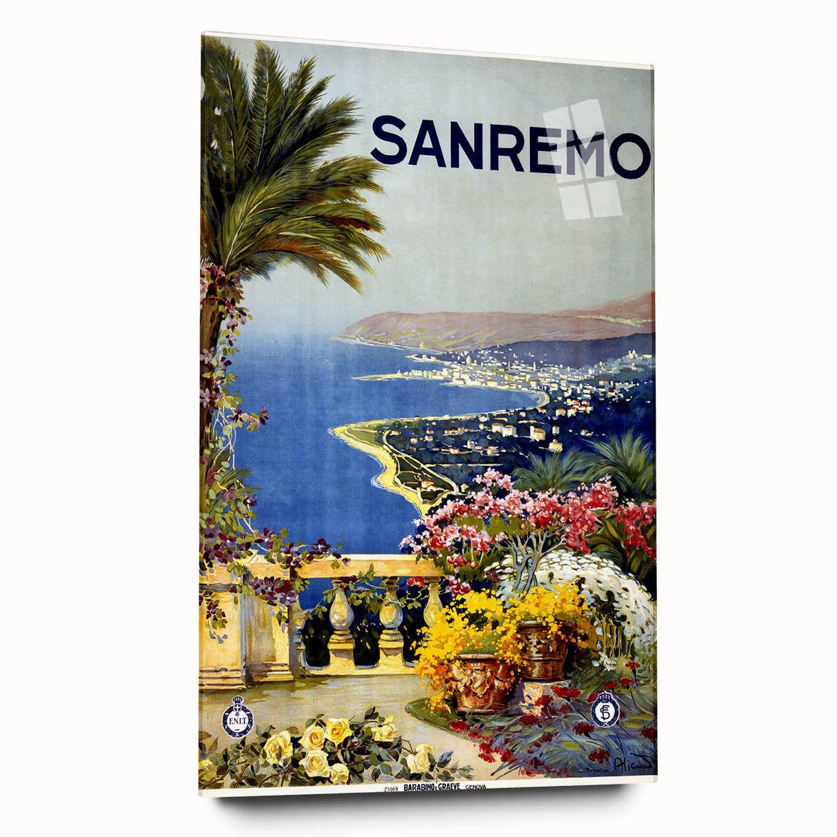Retro Sanremo Travel Poster – Vintage Italian Riviera Art