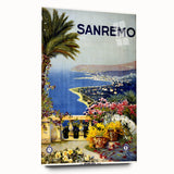 Retro Sanremo Travel Poster – Vintage Italian Riviera Art
