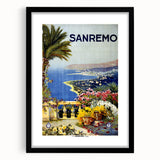 Retro Sanremo Travel Poster – Vintage Italian Riviera Art