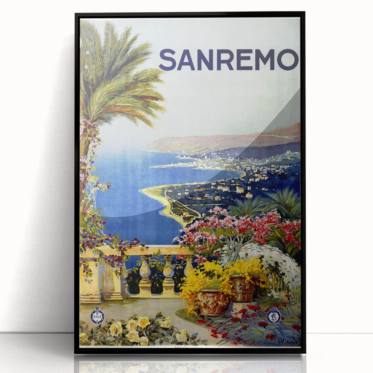 Retro Sanremo Travel Poster – Vintage Italian Riviera Art