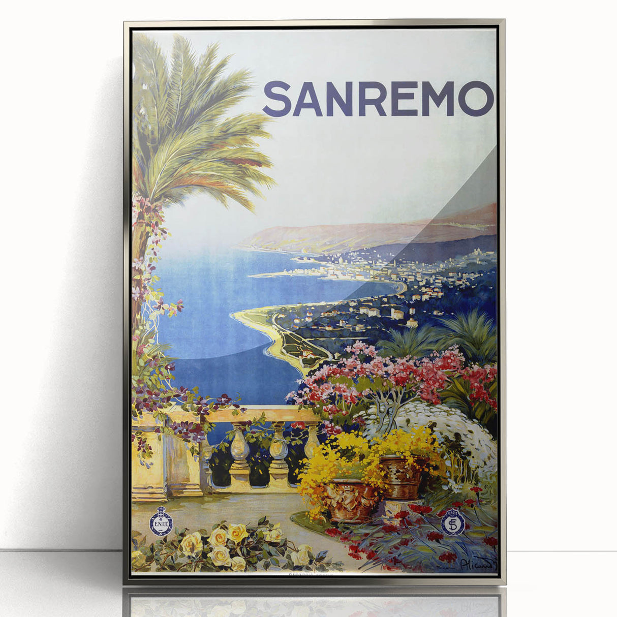 Retro Sanremo Travel Poster – Vintage Italian Riviera Art