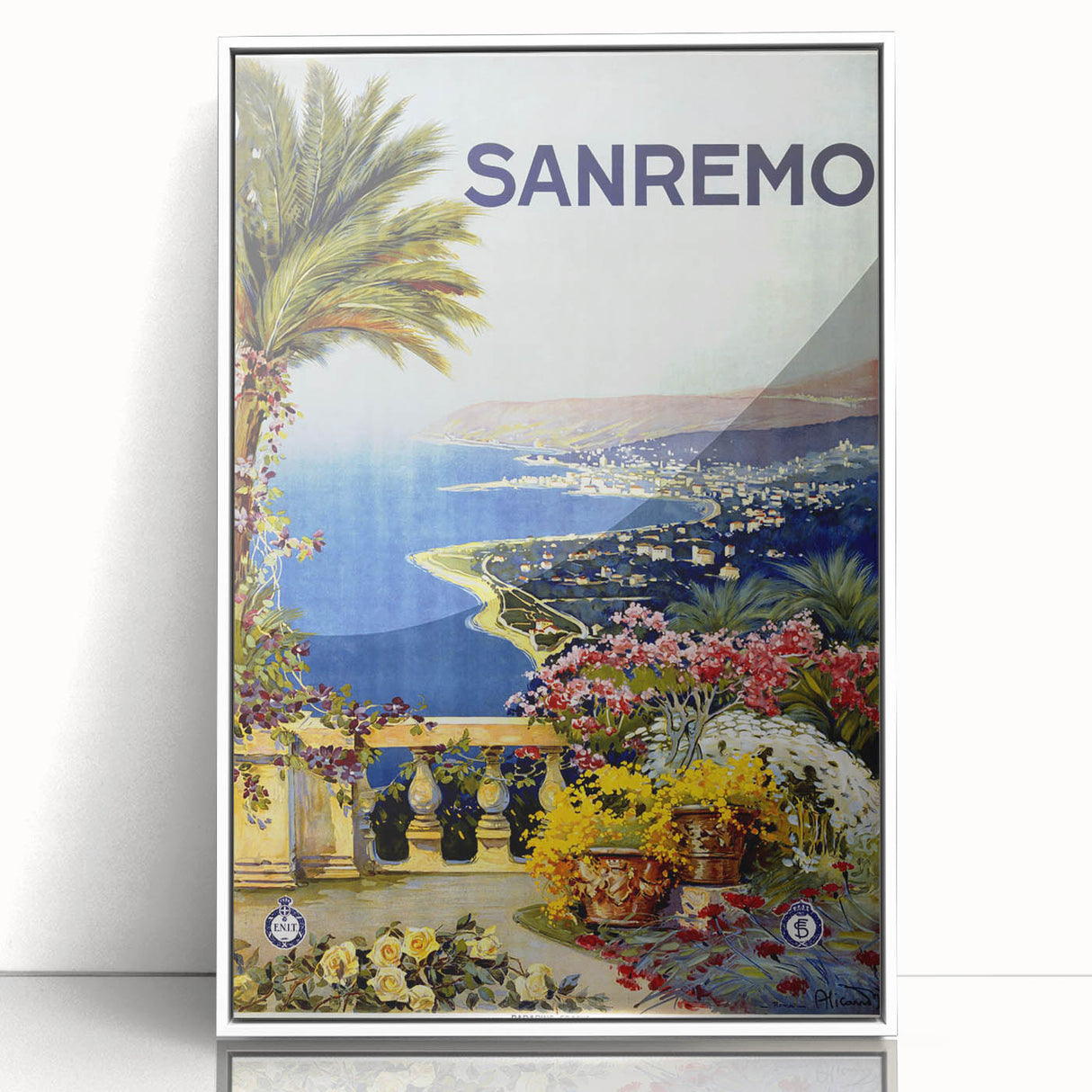 Retro Sanremo Travel Poster – Vintage Italian Riviera Art
