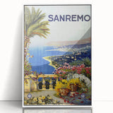 Retro Sanremo Travel Poster – Vintage Italian Riviera Art