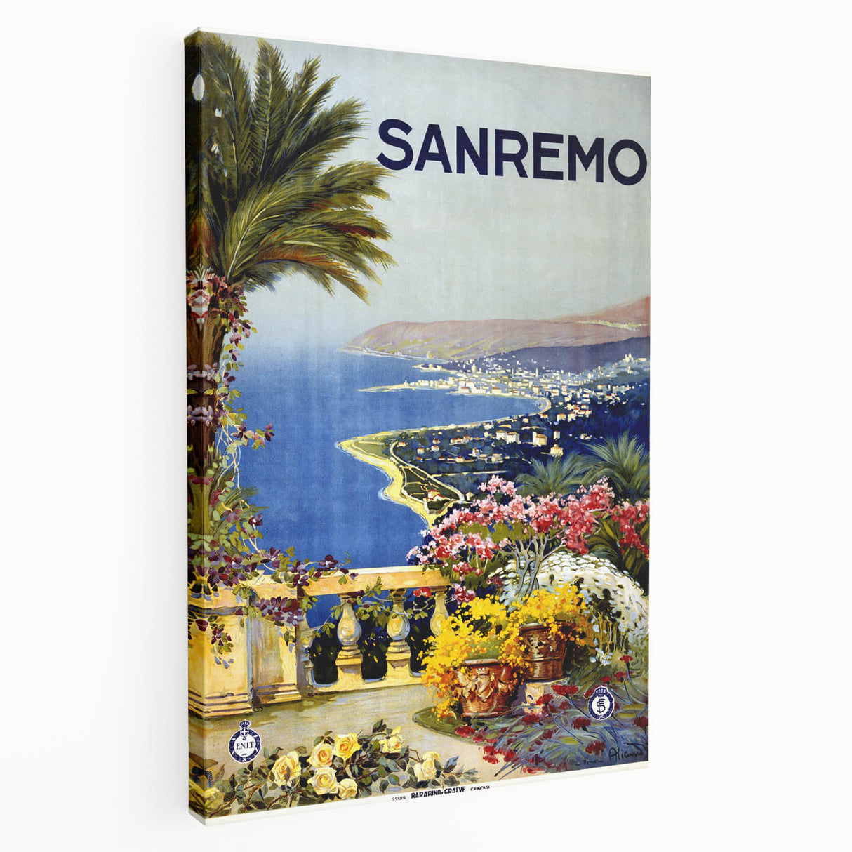 Retro Sanremo Travel Poster – Vintage Italian Riviera Art