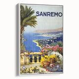 Retro Sanremo Travel Poster – Vintage Italian Riviera Art