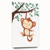 Playful Monkey Hanging - Boys Room Wall Art Kids Wall Art Prints