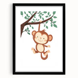 Playful Monkey Hanging - Boys Room Wall Art Kids Wall Art Prints