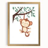 Playful Monkey Hanging - Boys Room Wall Art Kids Wall Art Prints