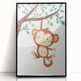 Playful Monkey Hanging - Boys Room Wall Art Kids Wall Art Prints