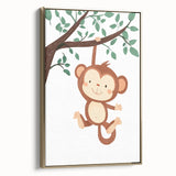 Playful Monkey Hanging - Boys Room Wall Art Kids Wall Art Prints
