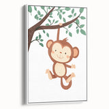 Playful Monkey Hanging - Boys Room Wall Art Kids Wall Art Prints