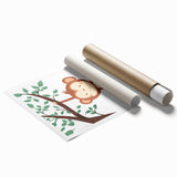Playful Monkey Hanging - Boys Room Wall Art Kids Wall Art Prints