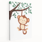 Playful Monkey Hanging - Boys Room Wall Art Kids Wall Art Prints