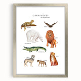Carnivores Kids Educational Wall Art - Learning Poster for Classrooms