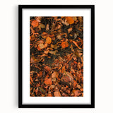 Extra large abstract art print featuring textured autumnal shades on a framed canvas, ideal for living room decor.