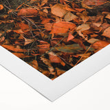 Art deco poster featuring autumnal scene in orange and brown tones, rolled canvas format, suitable for dining room wall art.