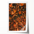 Extra large rolled print featuring a fall-themed floral design in warm orange and red tones.