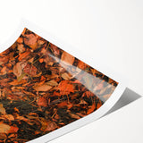 Extra large wall art featuring line art flowers in muted autumn tones on a rolled print.