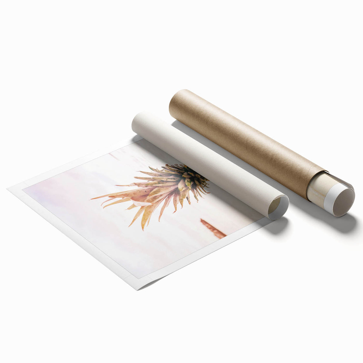 Extra large rolled canvas print featuring a vibrant floral design in summer hues.