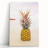 Black and white stretched canvas featuring a minimalist summer tree design, ideal for kitchen wall art.