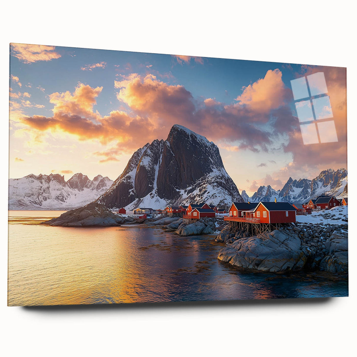 Acrylic glass artwork showcasing a stunning landscape of cliffs, highlighting vibrant colors and intricate details, ideal for modern home decor. Perfect for nature enthusiasts.