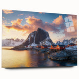 Acrylic glass artwork showcasing a stunning landscape of cliffs, highlighting vibrant colors and intricate details, ideal for modern home decor. Perfect for nature enthusiasts.