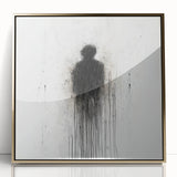 Framed abstract figurative wall art in gold acrylic, showcasing dynamic shapes and textures, perfect for modern home decor, enhancing sophistication and style.