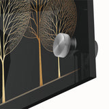 Close-up of vibrant abstract floral wall art on acrylic glass, showcasing intricate details and vivid colors, perfect for modern home decor.