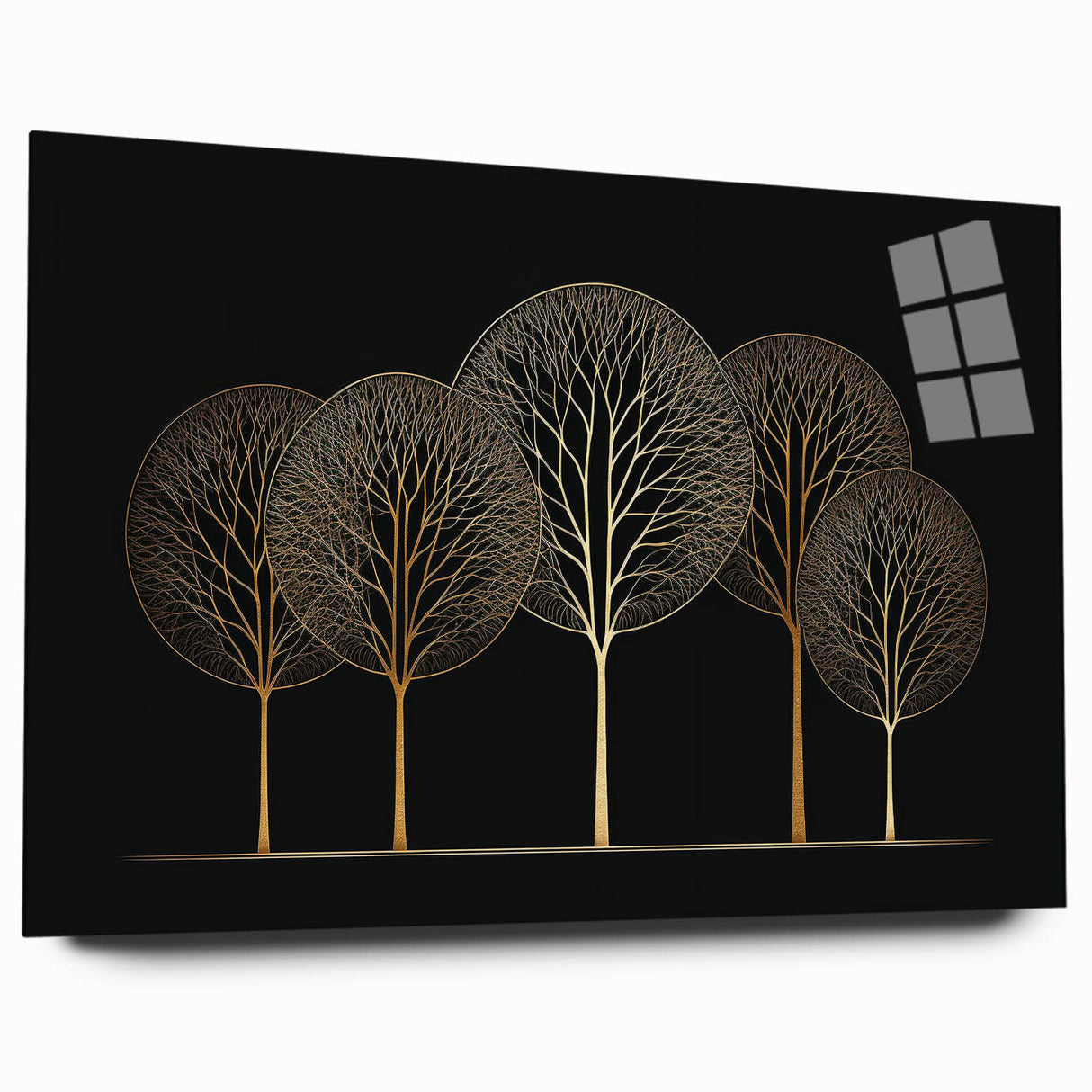 Abstract floral wall art design displayed in a sleek acrylic frame, showcasing vibrant colors and intricate patterns, perfect for modern home decor.