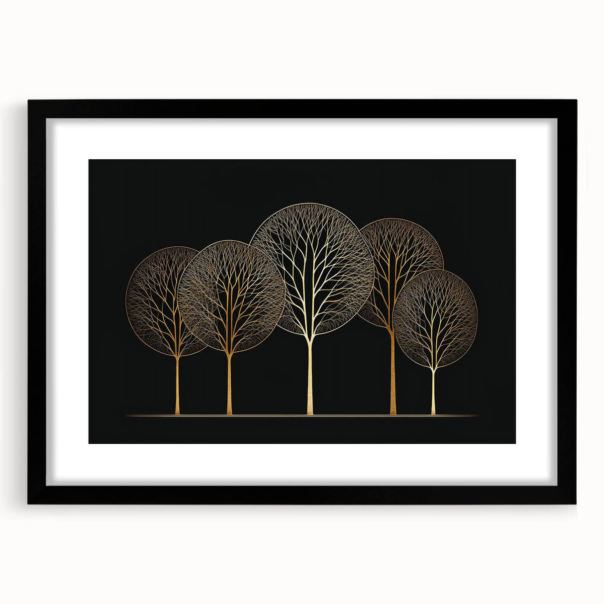 Black-framed abstract floral wall art with a mat, showcasing vibrant colors and intricate designs, perfect for modern home decor or office spaces.