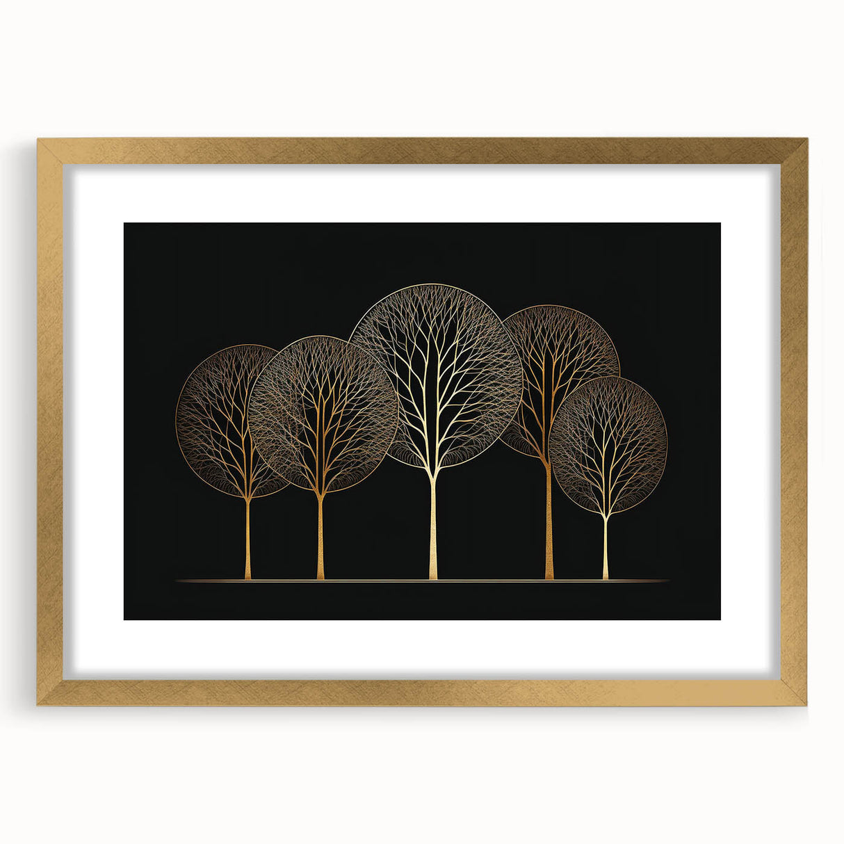 Elegant abstract floral wall art framed in gold, showcasing vibrant colors and intricate patterns, perfect for enhancing modern home decor.
