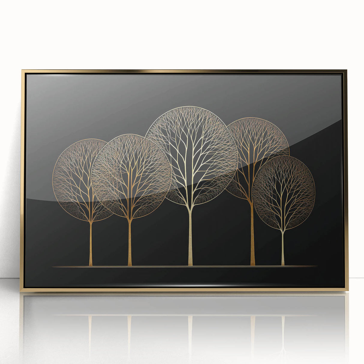 Framed abstract floral wall art featuring vibrant colors and elegant gold accents, perfect for modern home decor. Ideal for enhancing living spaces with a touch of sophistication.